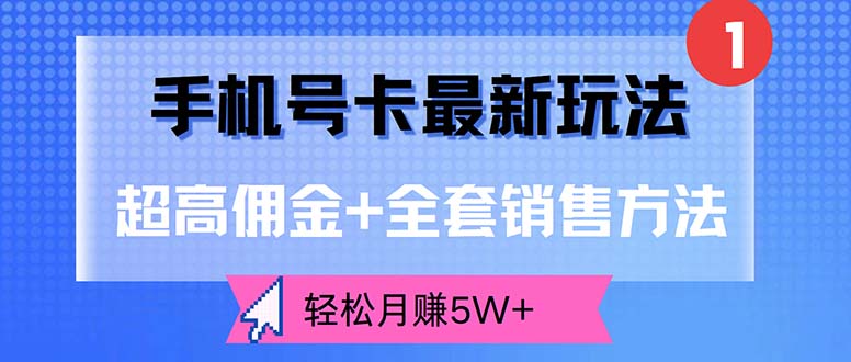 （12375期）手机号卡最新玩法，超高佣金+全套销售方法，轻松月赚5W+-副业网
