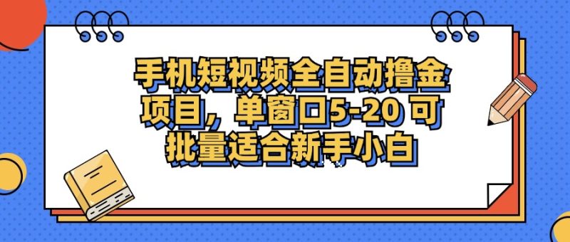 （12898期）手机短视频掘金项目，单窗口单平台5-20 可批量适合新手小白-副业网