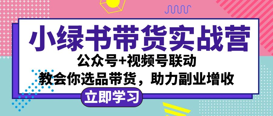（12848期）小绿书AI带货实战营：公众号+视频号联动，教会你选品带货，助力副业增收-副业网