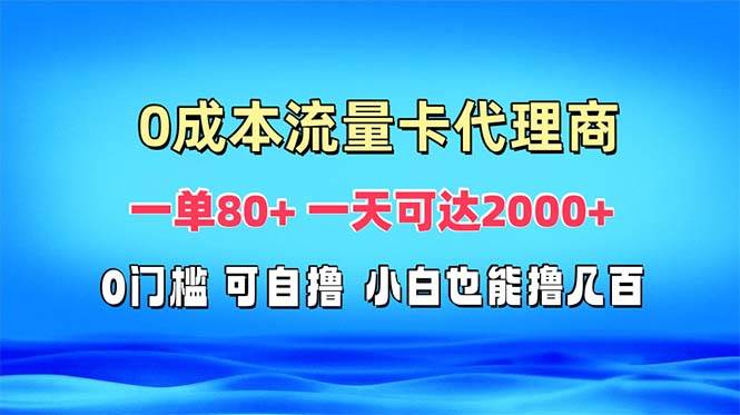 （13391期）免费流量卡代理一单80+ 一天可达2000+-副业网