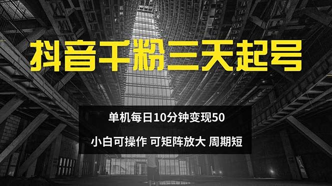 （13106期）抖音千粉计划三天起号 单机每日10分钟变现50 小白就可操作 可矩阵放大-副业网