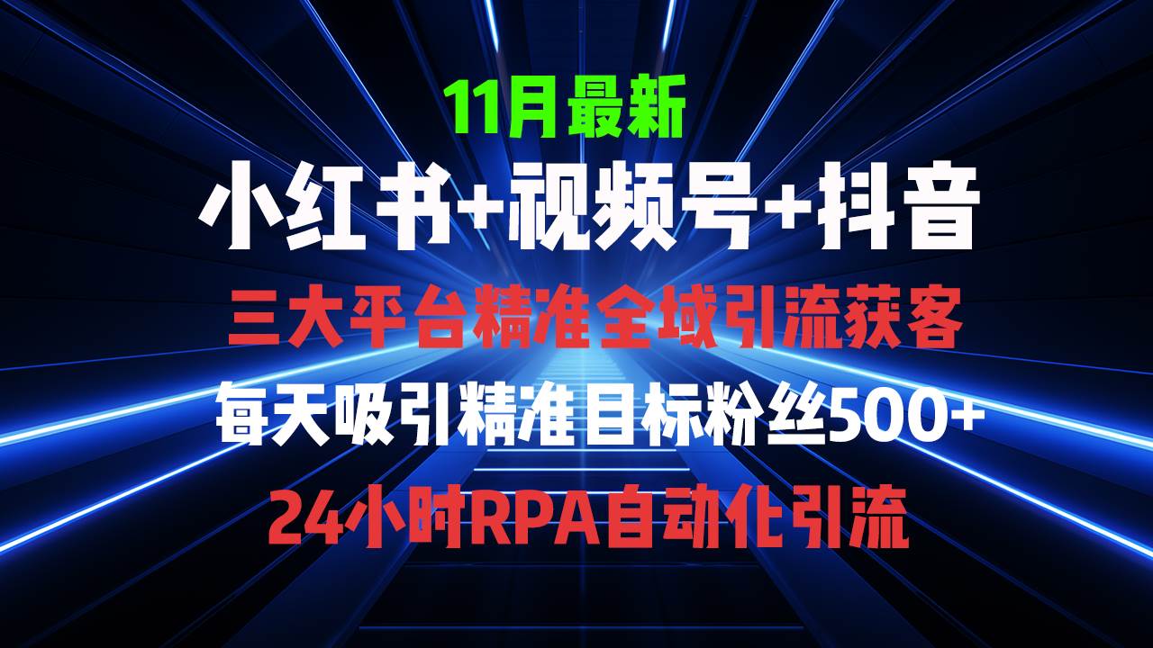 （13259期）全域多平台引流私域打法，小红书，视频号，抖音全自动获客，截流自…-副业网