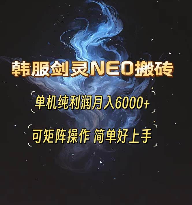 （13435期）韩服剑灵NEO搬砖攻略，单机纯利润月入6000+ 可矩阵操作，简单好上手。-副业网