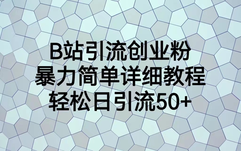B站引流创业粉，暴力简单详细教程，轻松日引流50+-副业网