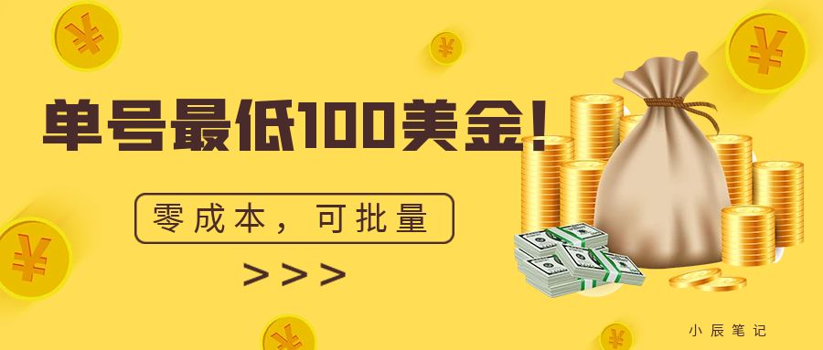 单号最低100美金，零成本，小白无脑操作。可复制，可扩大。-副业网