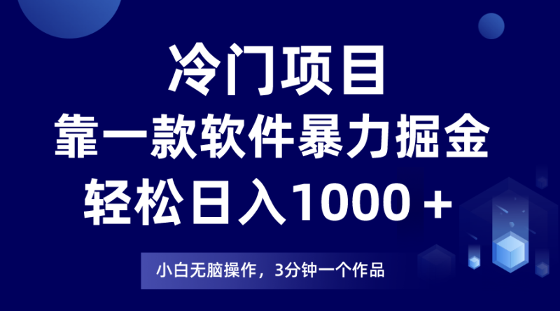 冷门项目靠一款软件，暴力掘金日入1000＋，小白轻松上手-副业网
