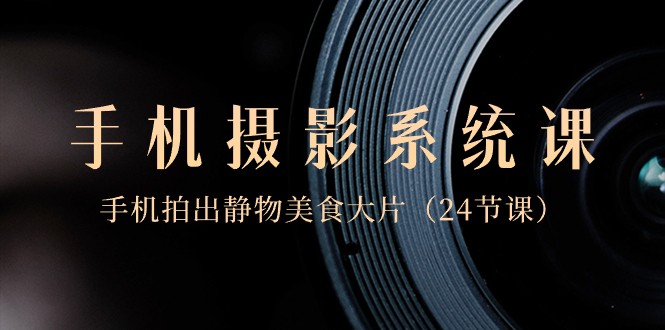 0基础手机摄影系统课，手机拍出静物美食大片（24节课）-副业网