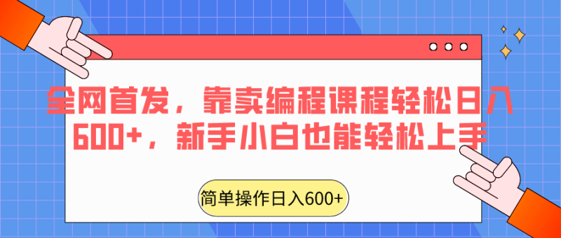 全网首发，靠卖编程课程轻松日入600+，新手小白也能轻松上手-副业网