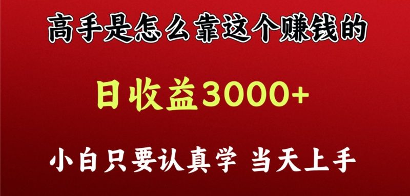 看高手是怎么赚钱的,一天收益至少3000+以上,小白当天上手-副业网
