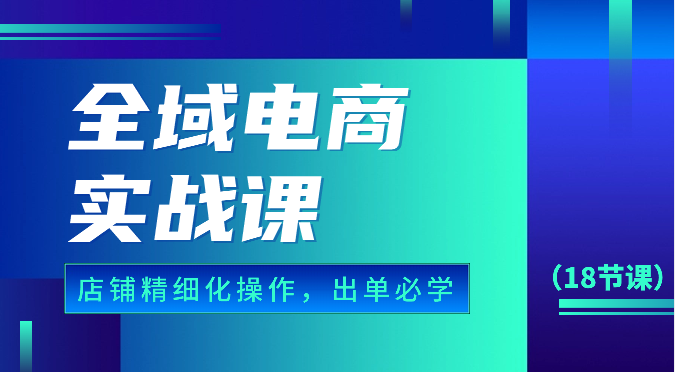 全域电商实战课，个人店铺精细化操作流程，出单必学内容（18节课）-副业网