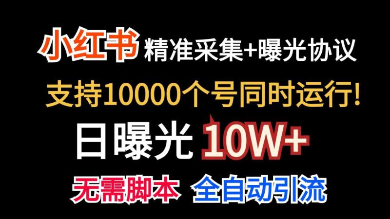 价值10万！小红书自动精准采集＋日曝光10w＋-副业网