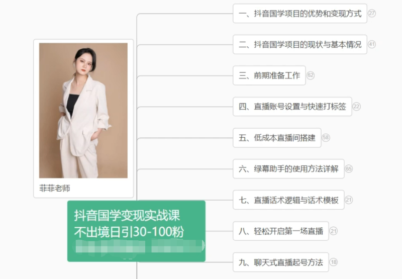 抖音国学变现项目：不出境日引30-100粉实战课程-副业网