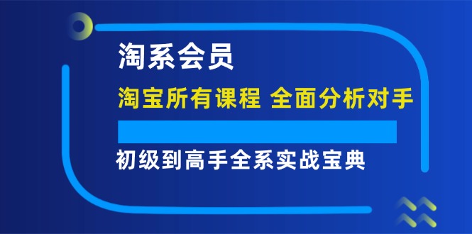 淘系会员初级到高手全系实战宝典【淘宝所有课程，全面分析对手】-副业网