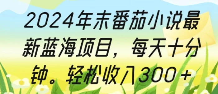 2024年末番茄小说最新蓝海项目，每天十分钟，轻松收入3张-副业网