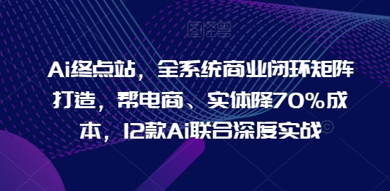Ai终点站，全系统商业闭环矩阵打造，帮电商、实体降70%成本，12款Ai联合深度实战-副业网