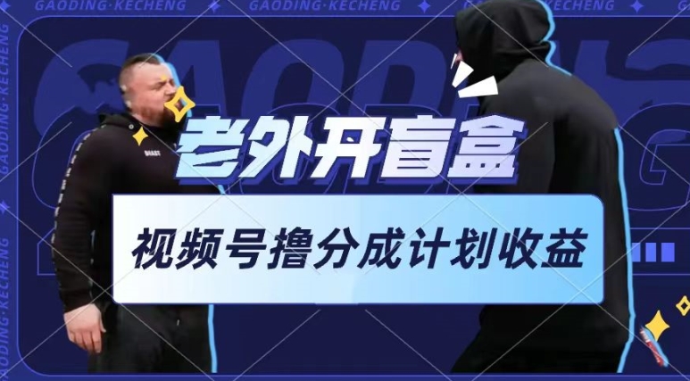 老外开盲盒视频，撸视频号分成计划收益，每天只需一小时，新手小白轻松上手【揭秘】-副业网