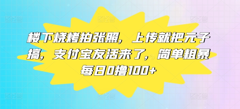楼下烧烤拍张照，上传就把元子搞，支付宝友活来了，简单粗暴每日0撸100+-副业网