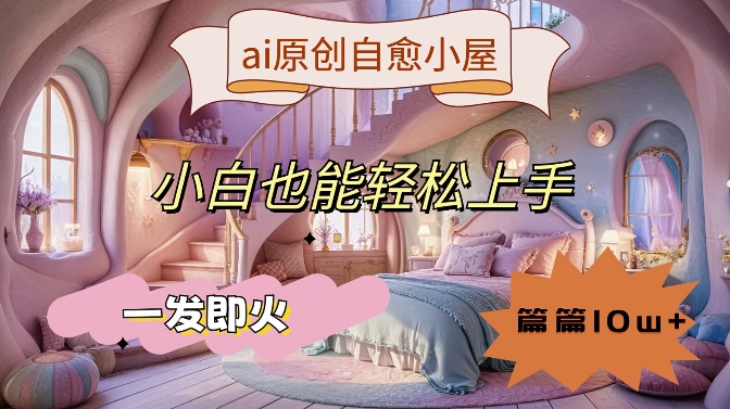 ai原创治愈小屋，小白也能轻松上手，一发即火，篇篇10w+-副业网