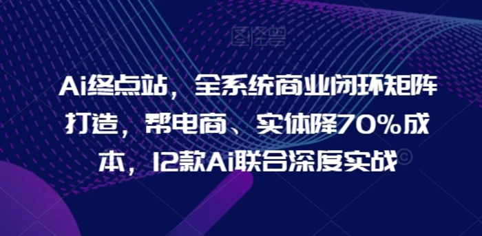 Ai终点站，全系统商业闭环矩阵打造，帮电商、实体降70%成本，12款Ai联合深度实战【0906更新】-副业网