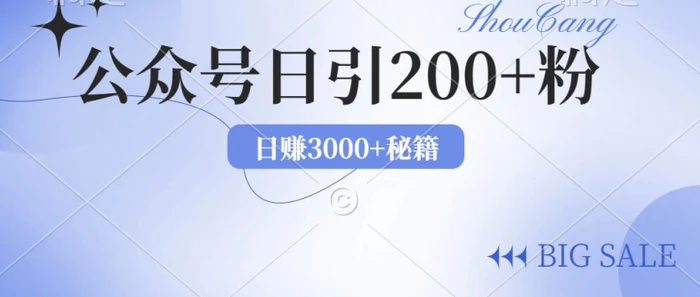 2024年用AI洗稿公众号日引流200+创业粉-副业网