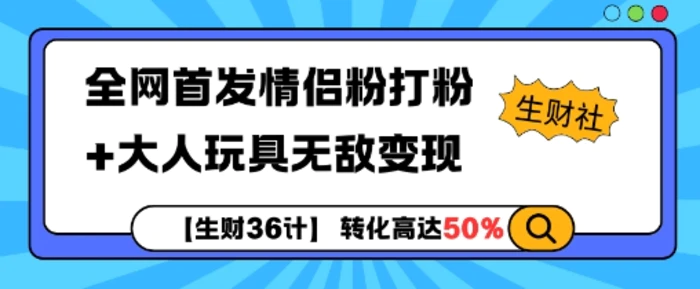 【生财36计】全网首发情侣粉打粉+大人玩具无敌变现-副业网