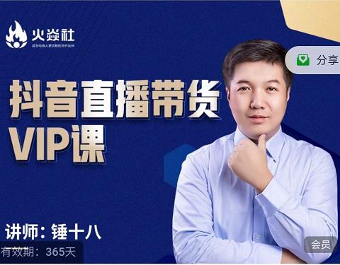 锤十八-抖音直播带货VIP课，专注直播带货有效盈利模式-副业网