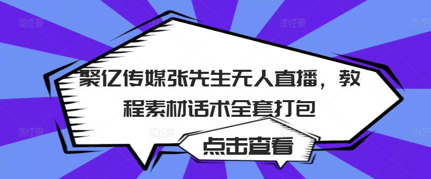 聚亿传媒张先生无人直播，教程素材话术全套打包-副业网