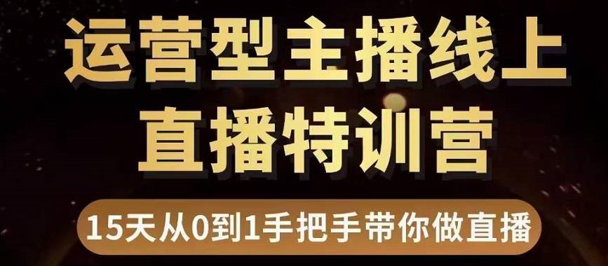 直播电商运营型主播特训营，0基础15天手把手带你做直播带货-副业网
