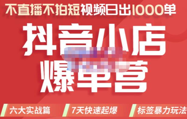 推易电商·2022年抖音小店爆单营，不直播、不拍短视频、日出1000单，暴力玩法-副业网