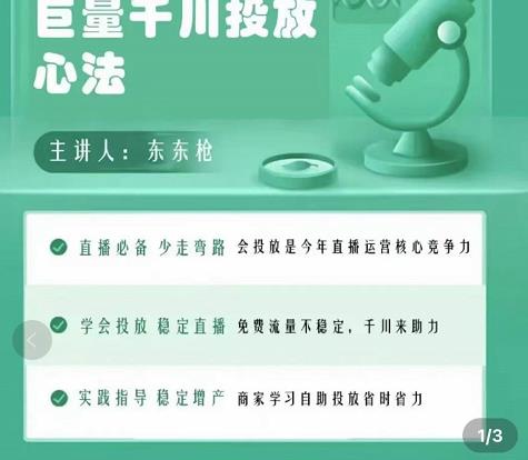 巨量千川优化师投放实操课，学会投放，稳定直播，稳定增产-副业网