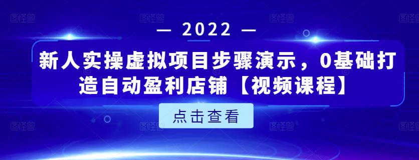 新人实操虚拟项目步骤演示，0基础打造自动盈利店铺【视频课程】-副业网