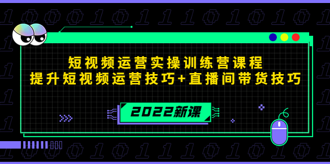 2022短视频运营实操训练营课程，提升短视频运营技巧+直播间带货技巧-副业网