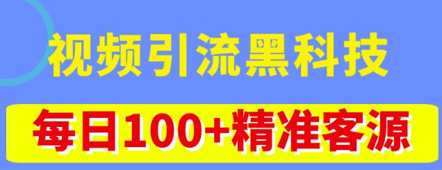 视频引流黑科技玩法，不花钱推广，视频播放量达到100万+，每日100+精准客源-副业网