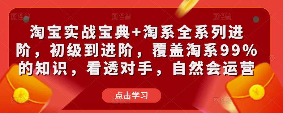 淘宝实战宝典+淘系全系列进阶，初级到进阶，覆盖淘系99%的知识，看透对手，自然会运营-副业网