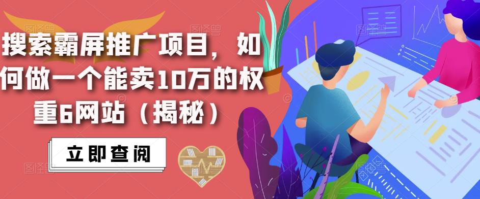 搜索霸屏推广项目，如何做一个能卖10万的权重6网站（揭秘）-副业网