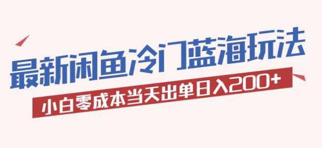 2023最新闲鱼冷门蓝海玩法，小白零成本当天出单日入200+【揭秘】-副业网