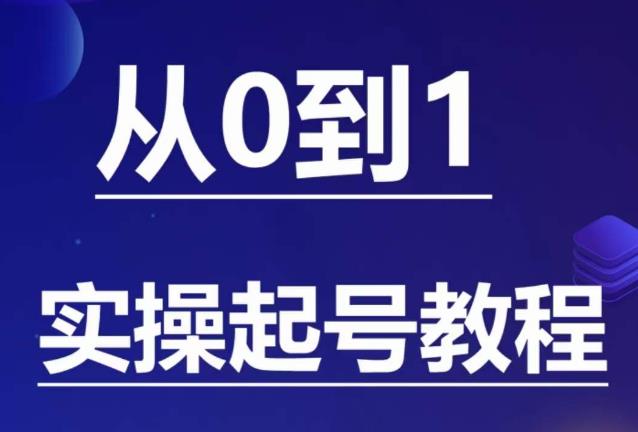 石野·小白起号实操教程，​掌握各种起号的玩法技术，了解流量的核心-副业网