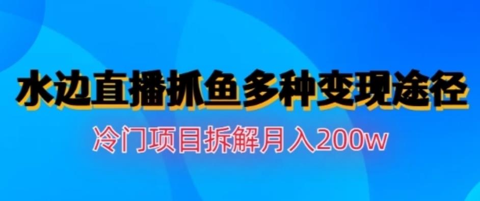 水边直播抓鱼，多种变现途径冷门项目，月入200w拆解【揭秘】-副业网