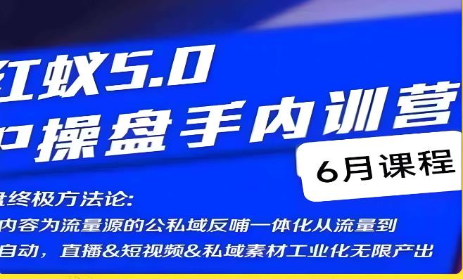 红蚁5.0IP操盘手内训营，IP操盘终极方法论-副业网