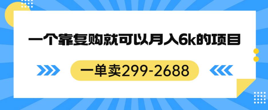 一单卖299-2688，一个靠复购就可以月入6k的暴利项目【揭秘】-副业网