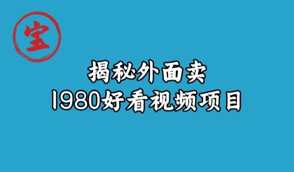 宝哥揭秘外面卖1980好看视频项目，投入时间少，操作难度低-副业网