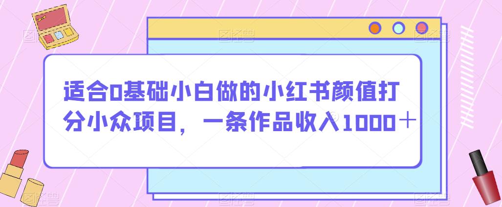适合0基础小白做的小红书颜值打分小众项目，一条作品收入1000＋【揭秘】-副业网