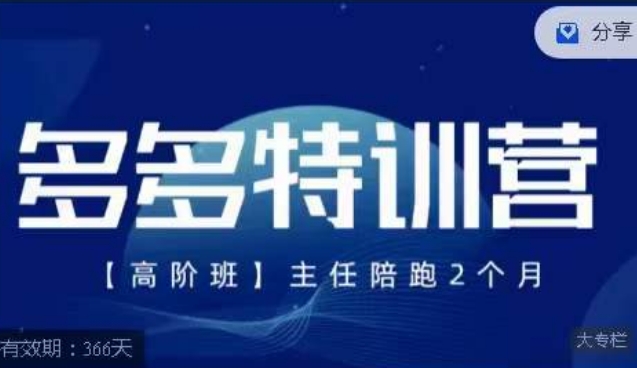纪主任·多多特训营高阶班【9月13日更新】，拼多多最新玩法技巧落地实操-副业网