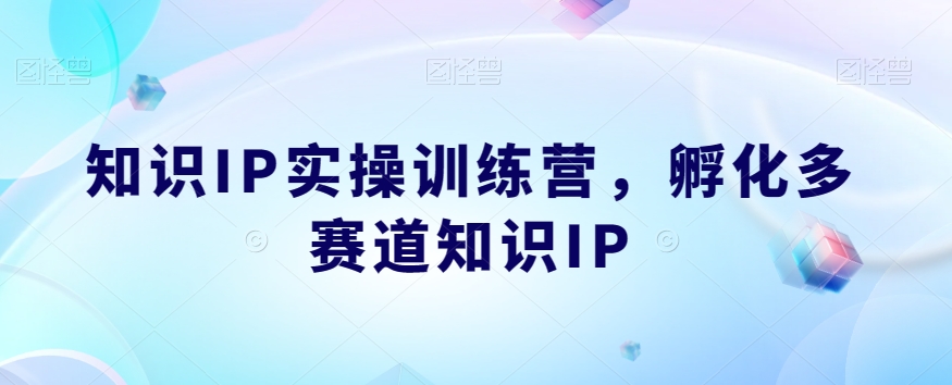 知识IP实操训练营，​孵化多赛道知识IP-副业网