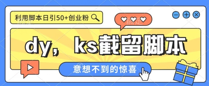 全网首发抖音快手全自动直播间截留创业粉，全行业精准粉技术【脚本+教程】-副业网