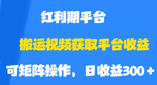 搬运视频获取平台收益，平台红利期，附保姆级教程【揭秘】-副业网