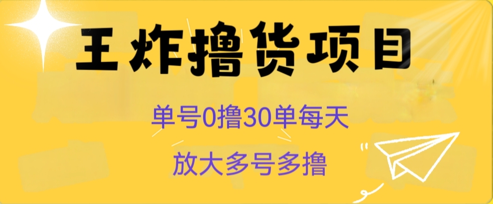 王炸撸货项目，单号0撸30单每天，多号多撸【揭秘】-副业网