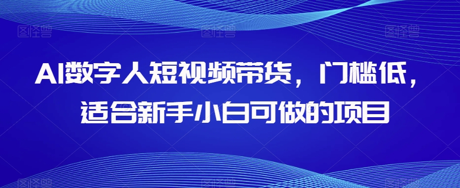 AI数字人短视频带货，门槛低，适合新手小白可做的项目-副业网