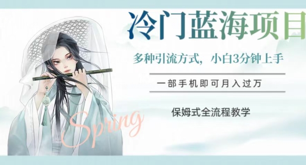 冷门蓝海项目，操作简单，小白3分钟上手，多种引流方式，保姆式全流程教学【揭秘】-副业网