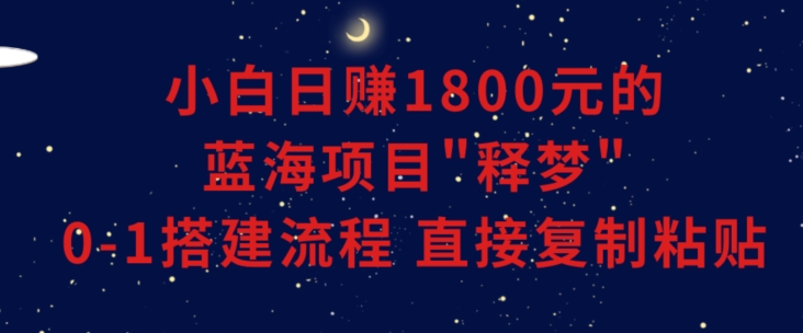 小白能日赚1800元的蓝海项目”释梦”0-1搭建流程可直接复制粘贴长期做【揭秘】-副业网